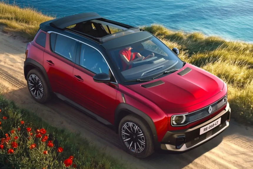Renault 4 E-Tech позаимствовал у культового прародителя мягкую вставку в крыше